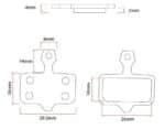 Pastilla de freno rectangular con tetón RT002 – Sinterizada Juego de 2 5