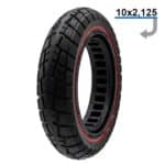 Rueda maciza ultraligera offroad 10x2,125-6,1 -linea roja (llanta de 34mm)