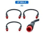 Conector adaptador waterproof 2 pines macho-macho