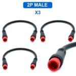 Conector adaptador waterproof 2 pines macho-macho