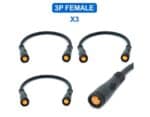 Conector adaptador waterproof 3 pines hembra-hembra