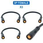 Conector adaptador waterproof 3 pines hembra-hembra