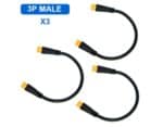 Conector adaptador waterproof 3 pines macho-macho 3