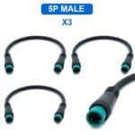Conector adaptador waterproof 5 pines macho-macho