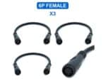 Conector adaptador waterproof 6 pines hembra-hembra