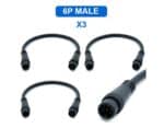 Conector adaptador waterproof 6 pines macho-macho