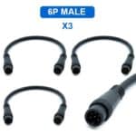 Conector adaptador waterproof 6 pines macho-macho