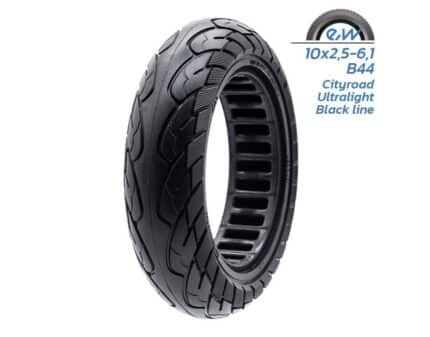 Rueda maciza ultra ligera 10x2,5-6,1/B44mm - línea negra [Ewheel]
