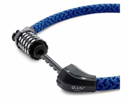 Candado de contraseña EWLK025 funda nylon azul 2