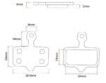 Pastilla de freno de resina rectangular modelo CT002-R [RAMBOMIL] – 2 juegos 4