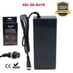 Cargador premium 36v (salida 42v) 2A conector Gx16 [Ewheel]