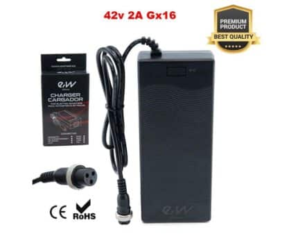 Cargador premium 36v (salida 42v) 2A conector Gx16 [Ewheel]
