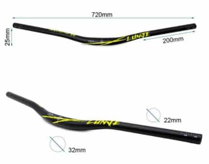 Manillar de 720mm con elevación 25mm negro-verde 2