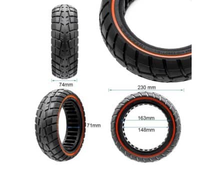 Rueda maciza ultraligera offroad 10x2,75-6,5B55 - linea roja [Ewheel] 2