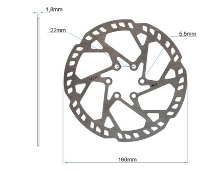 Disco de freno EWD004 - 160mm (2,3mm de grosor) 2