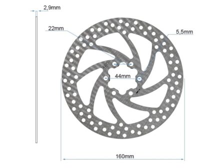 Disco de freno reforzado (2,9mm grosor) - 160mm - 6H 2