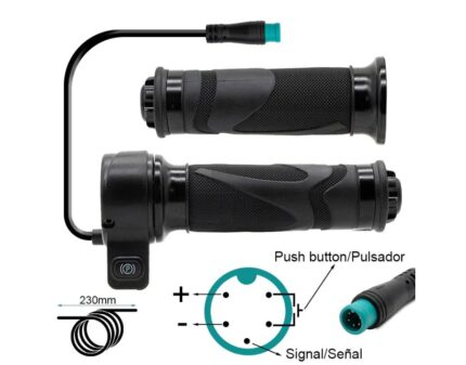 Acelerador puño con pulsador y conector waterproof