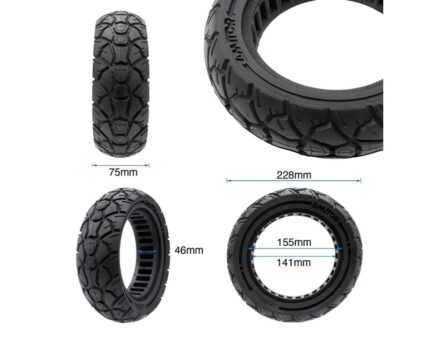 Rueda maciza 10x3,0255x80 (8065-6) negra [Amitor] 2