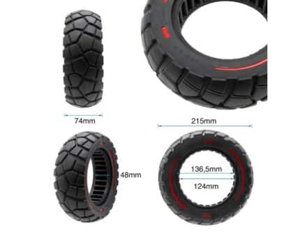 Rueda maciza 9x3-5,5 línea roja-negra [Amitor] 2
