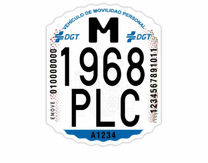 Matrícula oficial DGT homologada para patinete eléctrico VMP
