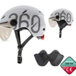 Casco GLOOB Urban Blanco - Gris orejeras extraibles