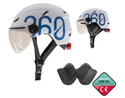 Casco GLOOB Urban Blanco – Azul orejeras extraibles