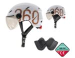 Casco GLOOB Urban Blanco – Marrón orejeras extraibles