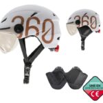 Casco GLOOB Urban Blanco – Marrón orejeras extraibles