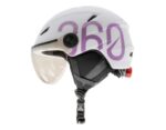 Casco GLOOB Urban Blanco – Morado orejeras extraibles 4