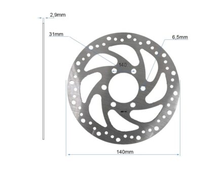 Disco de freno R6,2 140mm 6H plata - 48mm con grosor 2,9mm 2
