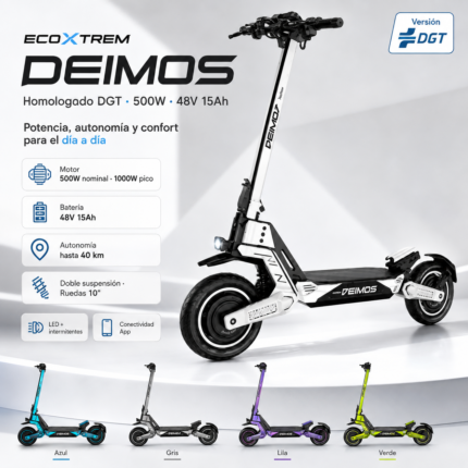 Ecoxtrem Deimos 500W 48V 15Ah patinete eléctrico homologado DGT