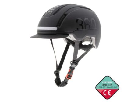 Casco urbano 360 eRider COVEX Urban negro con luces LED integradas y carga USB