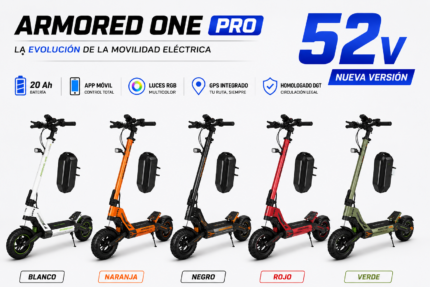Ecoxtrem M41 Armored One Pro 52V 20Ah disponible en blanco, naranja, negro, rojo y verde