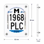 Portamatrícula VMP de acrílico transparente 62 x 80 x 4 mm para patinete eléctrico