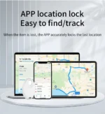 Localizador compatible con Apple Find My y ubicación en la app