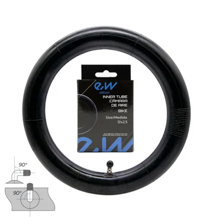 Cámara de aire 12x2,5 con válvula curva 90ºx90º
