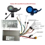 Controladora J&P 48V 25A 800W con esquema de conexiones y pantallas compatibles