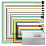 Controladora J&P 60V 37A dual motor trasera con cableado y conectores