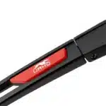 Gafas deportivas polarizadas URHO negras con detalle del logotipo rojo en la patilla