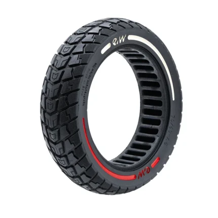 Rueda maciza 70/60-7,5 en color negro con detalles blanco y rojo