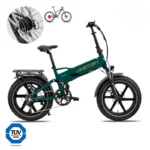 Viketory BRAVE bicicleta eléctrica fatbike plegable verde racing vista lateral