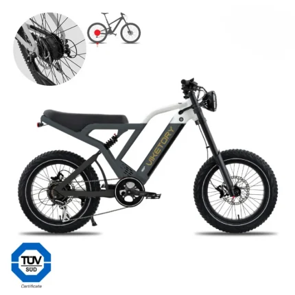 Viketory COMMANDO bicicleta eléctrica fatbike gris grafito y blanco