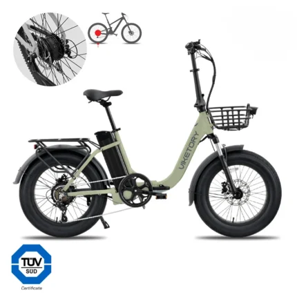 Viketory GRANIT bicicleta eléctrica fatbike plegable verde jade